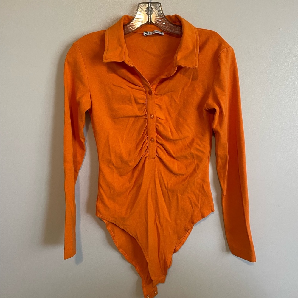 Orange Long Sleeve Bodysuit